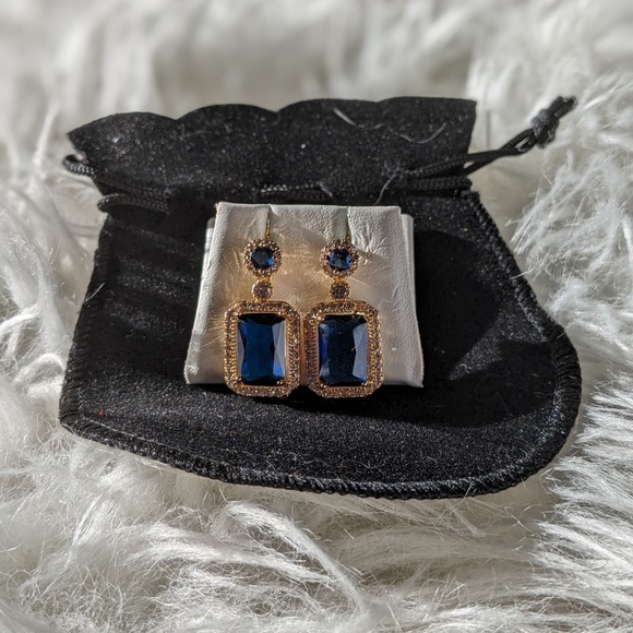 Sapphire Drop Earrings - Picture 4 of 8